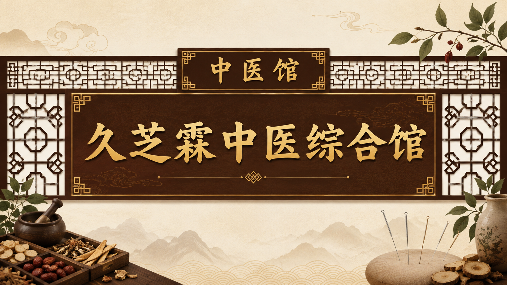 久芝霖中医综合馆品牌门头